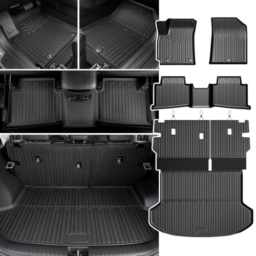 JOULARISE Floor Mats Set for 2024-2026 Kia Seltos Without Subwoofer All Weather TPE Floor Liners Trunk Mat Cargo Liner with Backrest Mat Accessories