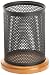 Rolodex Punched Metal & Wood Pencil Holder, Black Metal and Cherry Wood Finish  (Q22721)