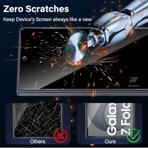 Image of WonRia Pack 1 - Privacy Tempered Glass Compatible with Samsung Galaxy Z Fold 8 Ultra Screen Guard Protector | Anti-Spy | Case Friendly - Installation Kit