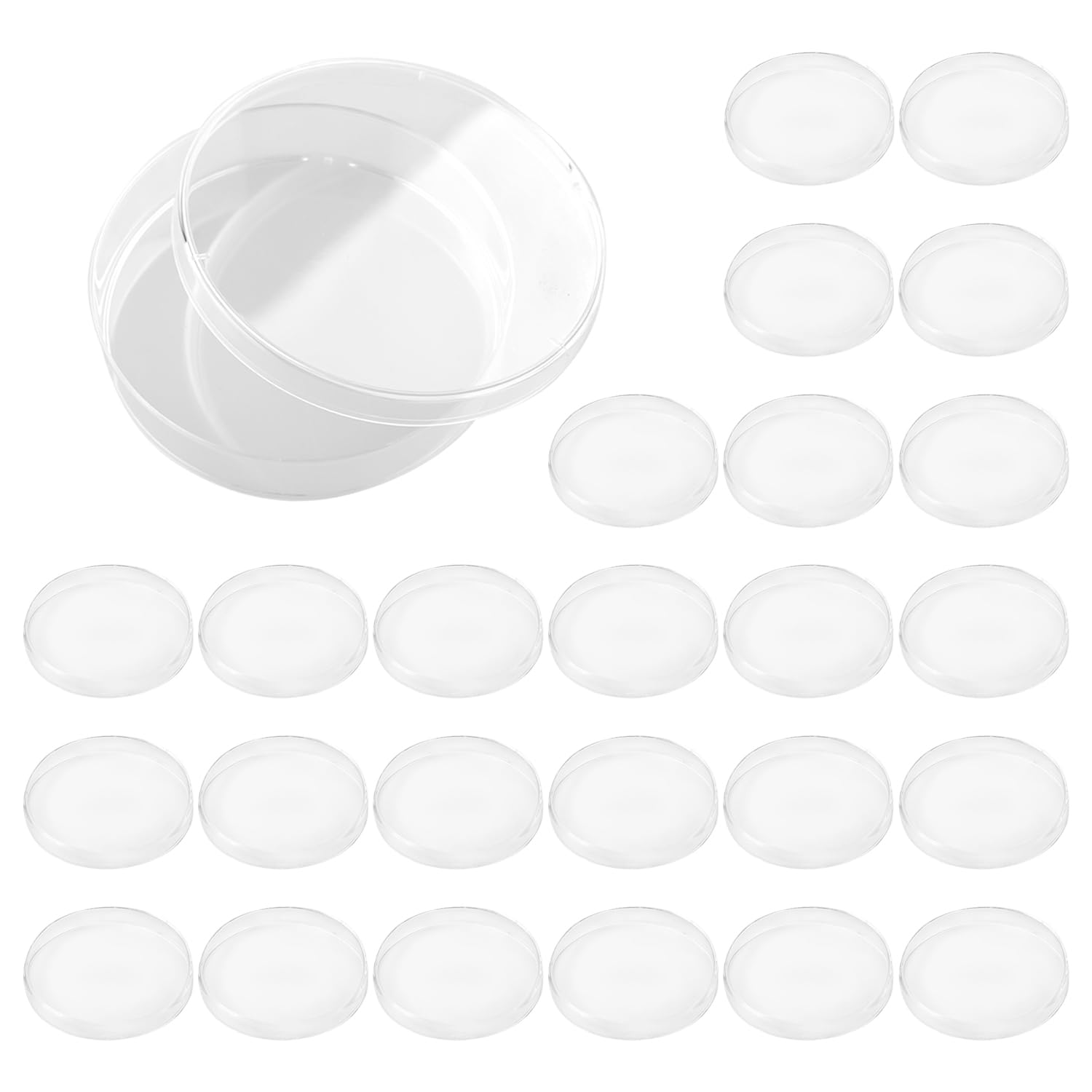 Piastre Di Petri In Plastica Da 25 Pezzi, Piastre Di Petri Specifiche Per Laboratorio, Scatole Sperimentali Rotonde Trasparenti Con Coperchio, Adatte Per Colture Cellulari E Colture Batteriche.