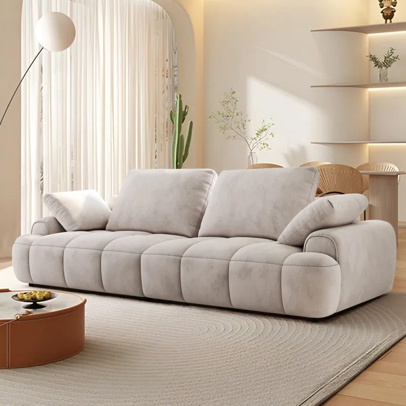 Image of LEGACY OF COMFORT Irmak 85.83'' Upholstered 3 Seater Sofa Three Seater Sofa for Living Room Hotels & Offices (Beige)