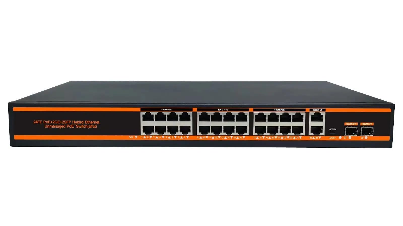 Hanutech Ai Watchdog PoE Switch 24 Port Gigabit (24*10/100/1000Mbps+2*1000Mbps RJ45 Uplinks+2*1.25G SFP Slots) 300Watt, 8KV ESD Protection, CCTV Survillience Networking Switch- 1 Year Warranty-image-16