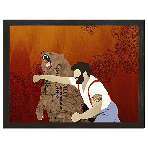Sharp Shirter Cool Bear Punch Poster Rustic Man Cave Wall Art Animal Print