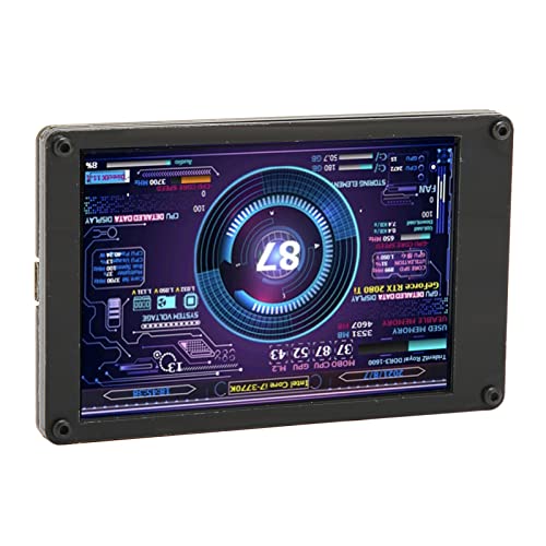 Image of Computer Temp Monitor 3.5in - PC Sensor Panel Display with AIDA64 Support & 360 Rotation, Mini Secondary Screen for PC Case, USB Powered CPU RAM Data Monitor (Black)