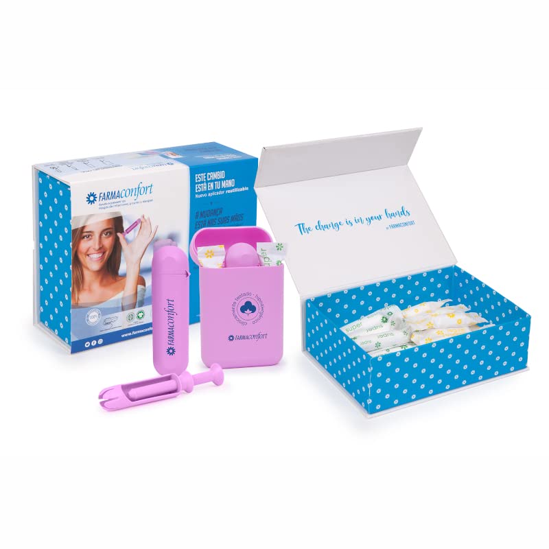 00876 Farmaconfort tampón con aplicador reutilizable Regular (8u) y Super (8u)
