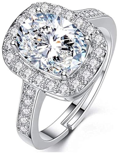 Image of I Jewels Valentine's Special 18K Silver Plated Elegant Classy CZ Crystal Adjustable Designer Finger Ring for Women and Girls (A81-163)