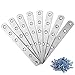 ManLee 8 Pcs Piastre Staffa Piatta Forata in Acciaio Inox per Legno Piastre di Giunzione per Riparazione di 152 mm x 19 mm x 3 mm Staffe Piatte Dritte per Fissaggio Mensola Tavolo Mobili con 48 Viti