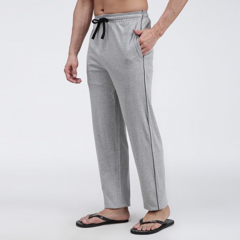 Image of Amul Comfy Men's Track Pant | Super Combed Cotton Rich Blend | Adjustable Drawstring Closure | Slim Tailored Fit | Soft Comfortable Everyday Bottom Wear | Color May Vary (Pack of 1)