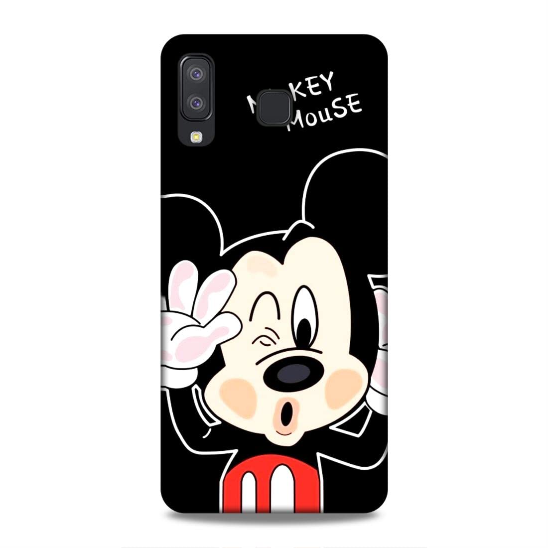 Lucent Crafts Mobile Back Cover Compatible for Samsung Galaxy A8 Star (Mickey Mouse Love Theme Printed) Shockproof | Lightweight | Slim-fit