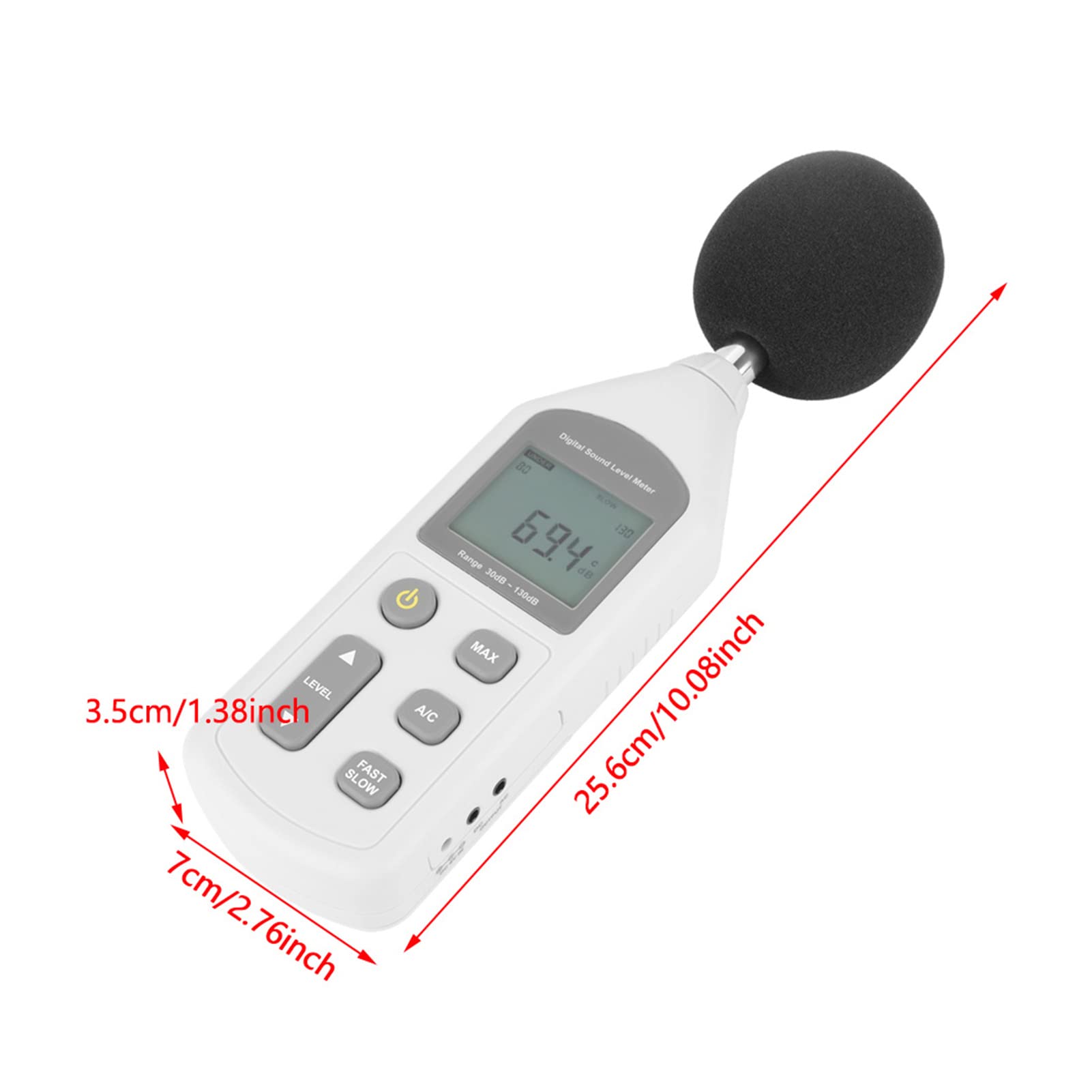 Fonometro Digitale, GM1357 Fonometro Digitale L'apparecchiatura per Test del Rumore Misura il Livello Sonoro 30 DBA ~, Misuratori di Rumore e Suono