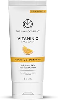 Vitamin C Gel Face Wash For Man - Stable Vitamin C & Niacinamide Face Wash | Brightening, Glowing | Hydrates | Suitable For Oily, Dry & Sensitive Skin 100ml