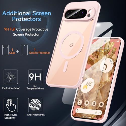 Coque Google Pixel 9 Pro XL Rose Magsafe avec protection écran intégrée - 2