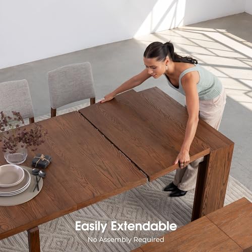 Transformer Table - Solid Wood Extendable Dining Table, Seats 2-12, Expandable Dining Room Table, Space-Saving Furniture, Expandable Dining Furniture, Brown (Table Only) - image 2