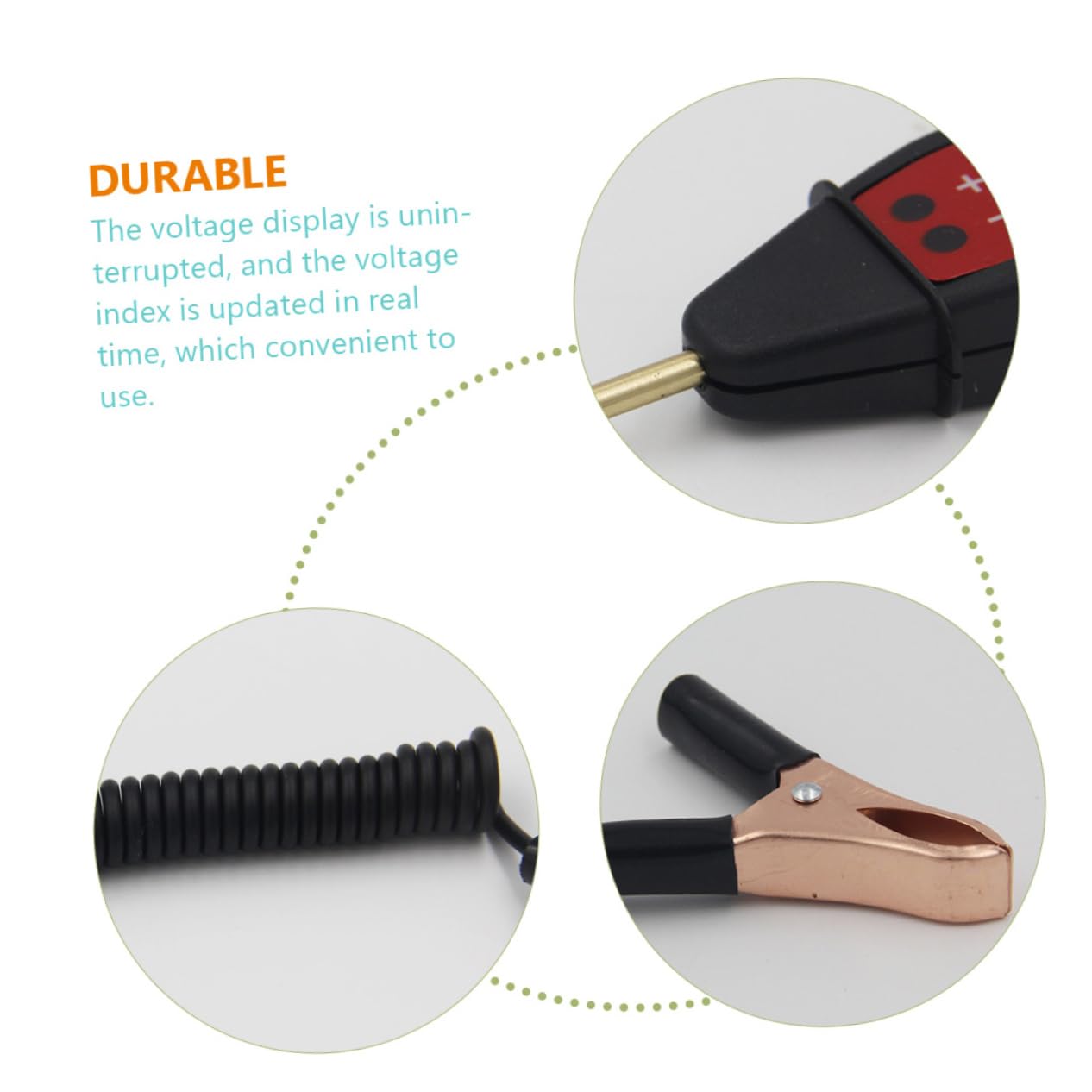 Gatuida 4piezas Probador De Voltaje Automotriz Luz Led Herramienta Eléctrica Para Comprobación De Continuidad y Cortocircuitos Medidor De Precisión Cable Extensible y Punta Para