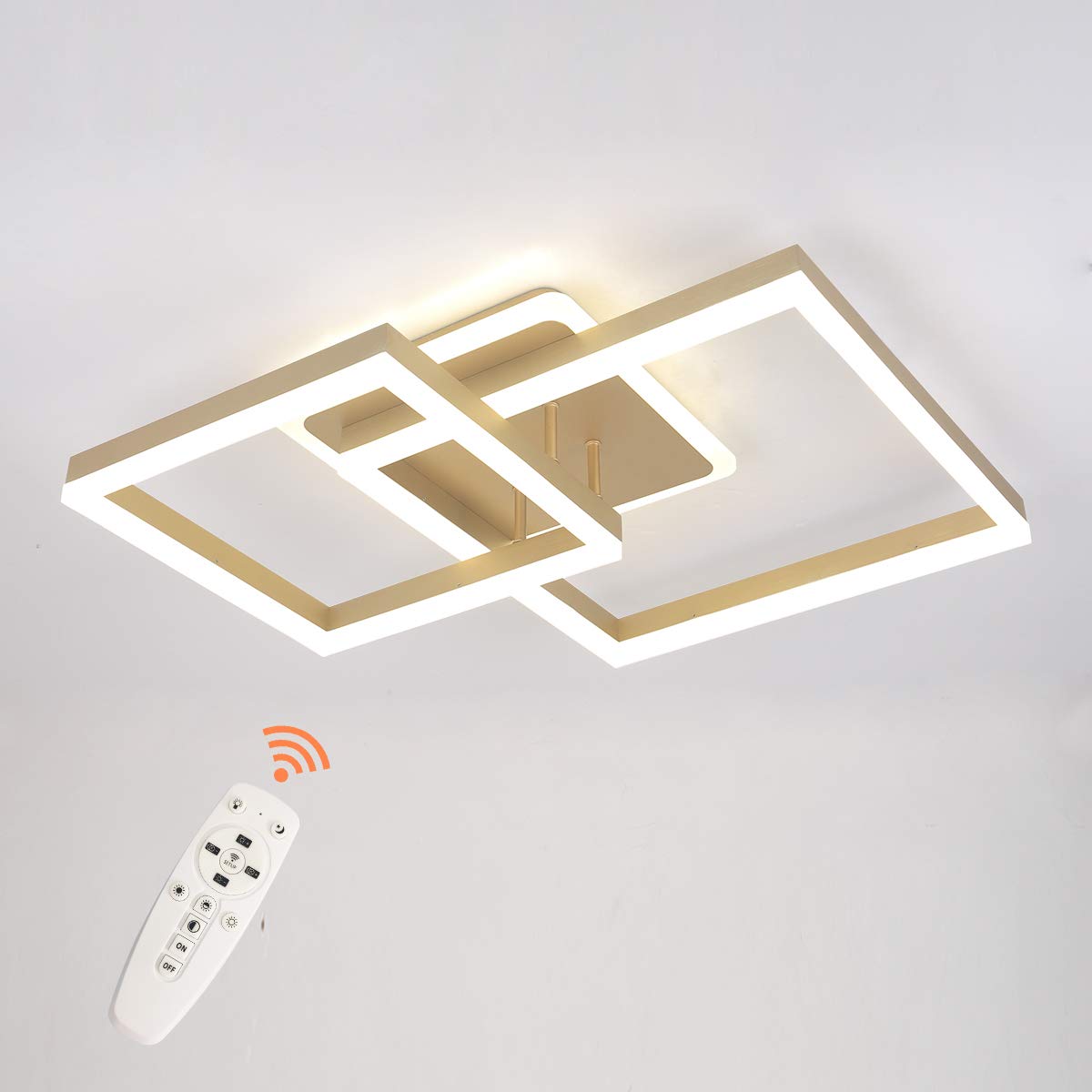 Buy Dimmable LED Ceiling Light Golden, Flush Square Ceiling