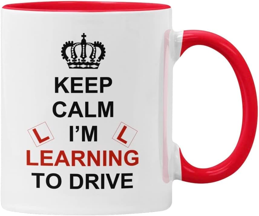 Learner Driver Mug Gift for Him or Her Keep Calm I'm Learning to Drive (Red) 0300