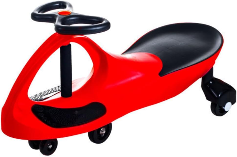 Wiggle Car - Ride on Toy for Ages 3 and Up - Toddler Ride on Toys with no Batteries, Gears, or Pedals Just Twist, Wiggle, and Go by Lil’ Rider (Red) Red and Black
