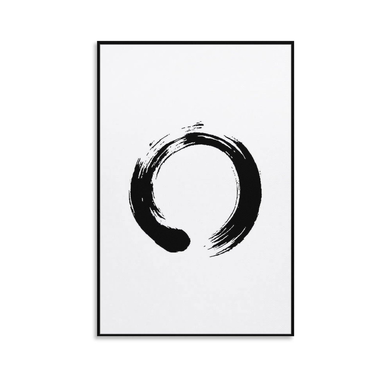 Amazon.co.jp: ブラックホワイト禅円相サークルポスター キャンバス
