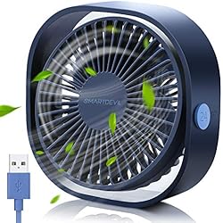 Ventilador Para Mini Laptop SMARTDEVIL Ventilador USB, Mini Ventilador USB Silencioso, Personal Portátil Ventilador PC, para Oficina/Hogar/Viajar/Acampar, Alimentado por USB (Azul)