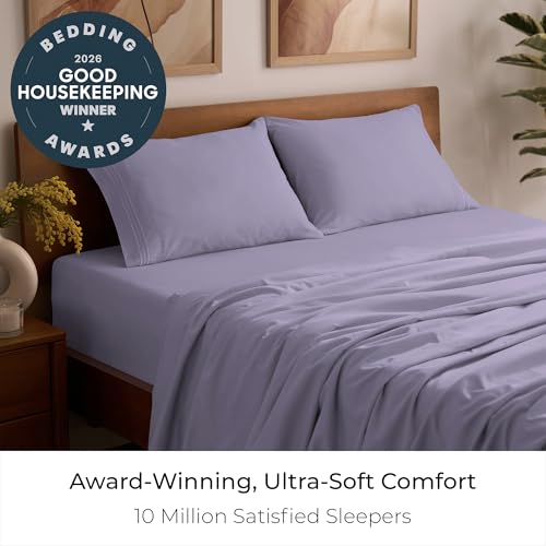 Image of Mellanni Full Sheets Set - 4 PC Iconic Collection Bedding - Hotel Luxury, Extra Soft, Cooling Bed Sheets - Wrinkle, Fade, Stain Resistant (Full, Violet)