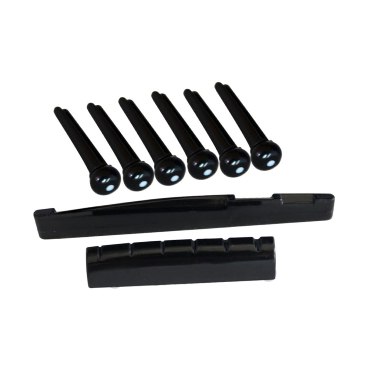 Totority 3pcs Acoustic Guitar Replacement Parts Bridge Saddle Nut Guitar Pins for Acoustic Bass