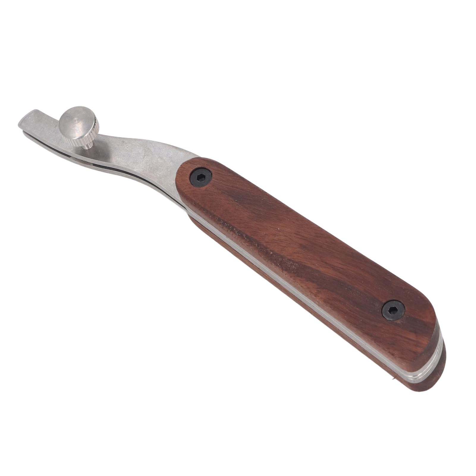 Creaser para bordes de cuero, herramienta de doblado de bordes de cuero, herramienta de costura de cuero de alta calidad, acero inoxidable 304, con elegante mango de madera, ideal para