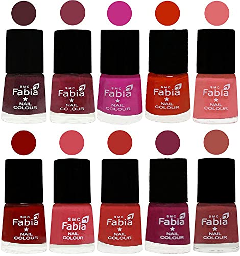 Image of ALL IN ONE (PACK OF 10), Long Lasting Glossy Nail Polish, 6 ml Each, All Vibrant Colours,02270