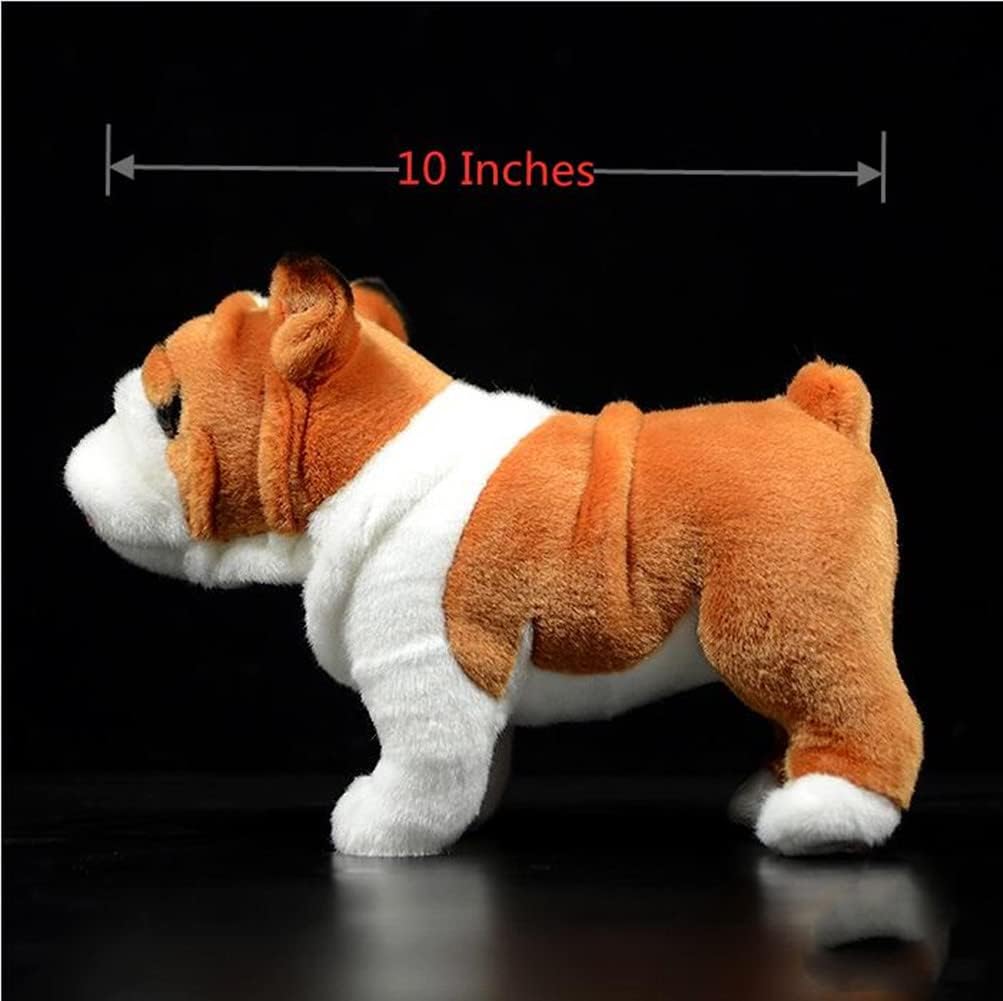 Tiny Heart Simulation French Bulldog Stuffed Animal Dog Plush Toy Puppy Stuffed Animal 10inch Super Soft British Bulldog Plush Toy Boys Girls Gifts Home Room Decor Yellow