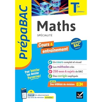 Pr&eacute;pabac - Maths (sp&eacute;cialit&eacute;) Tle g&eacute;n&eacute;rale - Bac 2026: cours, m&eacute;thodes & sujets corrig&eacute;s (programme de Terminale)