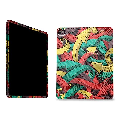 Image of MightySkins Carbon Fiber Skin Compatible with Apple iPad Pro 12.9 inch M2 6th Gen (2022) Full Wrap Kit - Triadic Arrows | Protective, Durable Textured Carbon Fiber Finish | Made in The USA