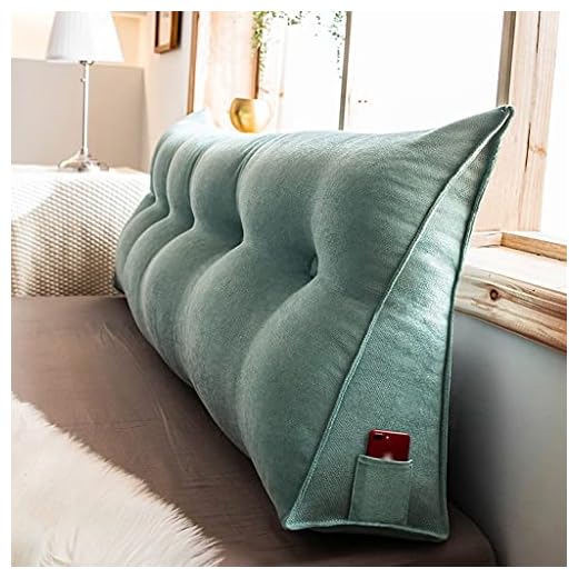 Stor triangulär sängstöd positioneringsstödkudde för läsning i sängen för dagssäng och våningssäng med sidoficka (storlek: 80 cm, färg: A)