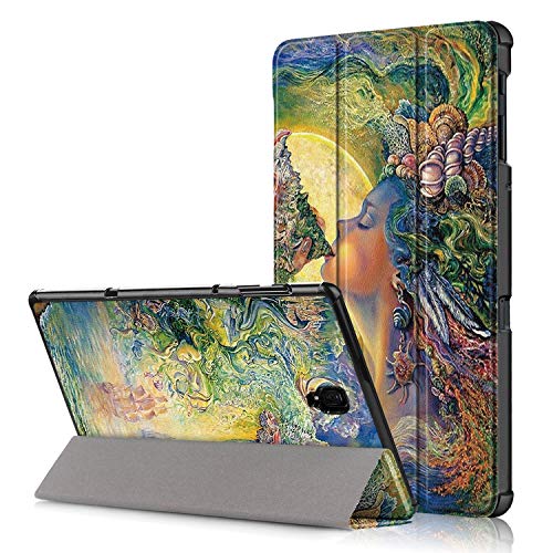 HereMore Samsung Galaxy Tab A 10.5 Case, Leather Case Smart Cover for Samsung Galaxy Tab A 10.5 Inch 2018 Tablet SM-T590/SM-T595, with Stand and Auto Wake/Sleep Function, Beautiful Girl