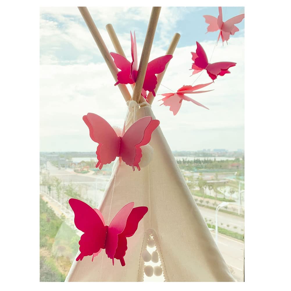 Guirlande papillon 3D en vélin : toile de fond de mariage, décoration de chambre d'enfant, 3 à 20 pieds, 90 cm-6 m - France