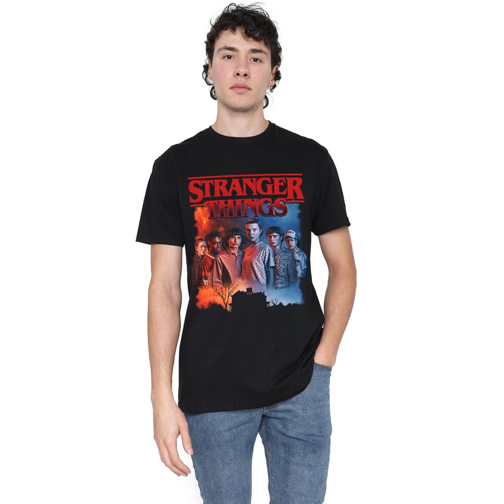 Stranger Things Men's Hawkins Creel House Poster T-Shirt - Black - XXL