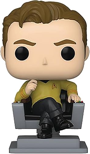 Funko POP Pop! TV Star Trek - Figura coleccionable de vinilo del capitán Kirk en silla, multicolor, talla única
