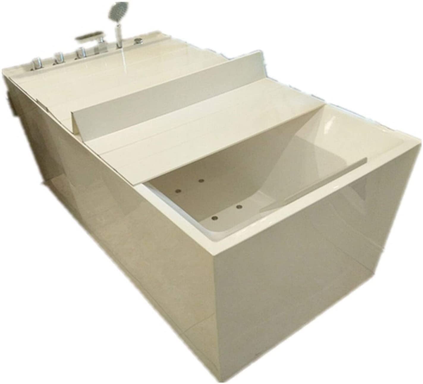 Couvercle de baignoire blanc pliable pour créer un espace cinéma durant votre bain