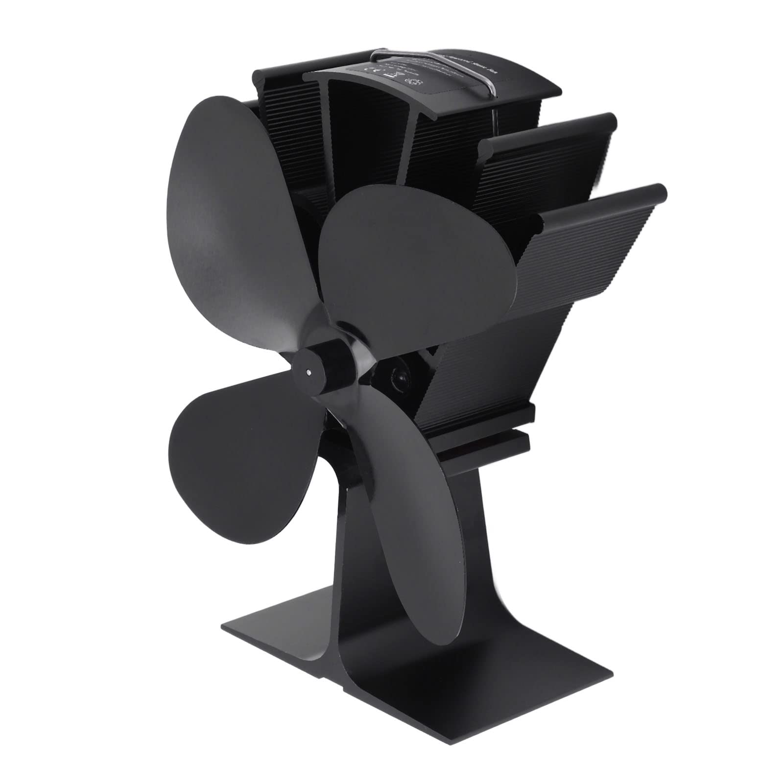 Ventilatore per Stufa Alimentato a Calore Design Ecologico a 4 Pale in Lega di Alluminio per Caminetto a Legna Ideale per Uso Domestico