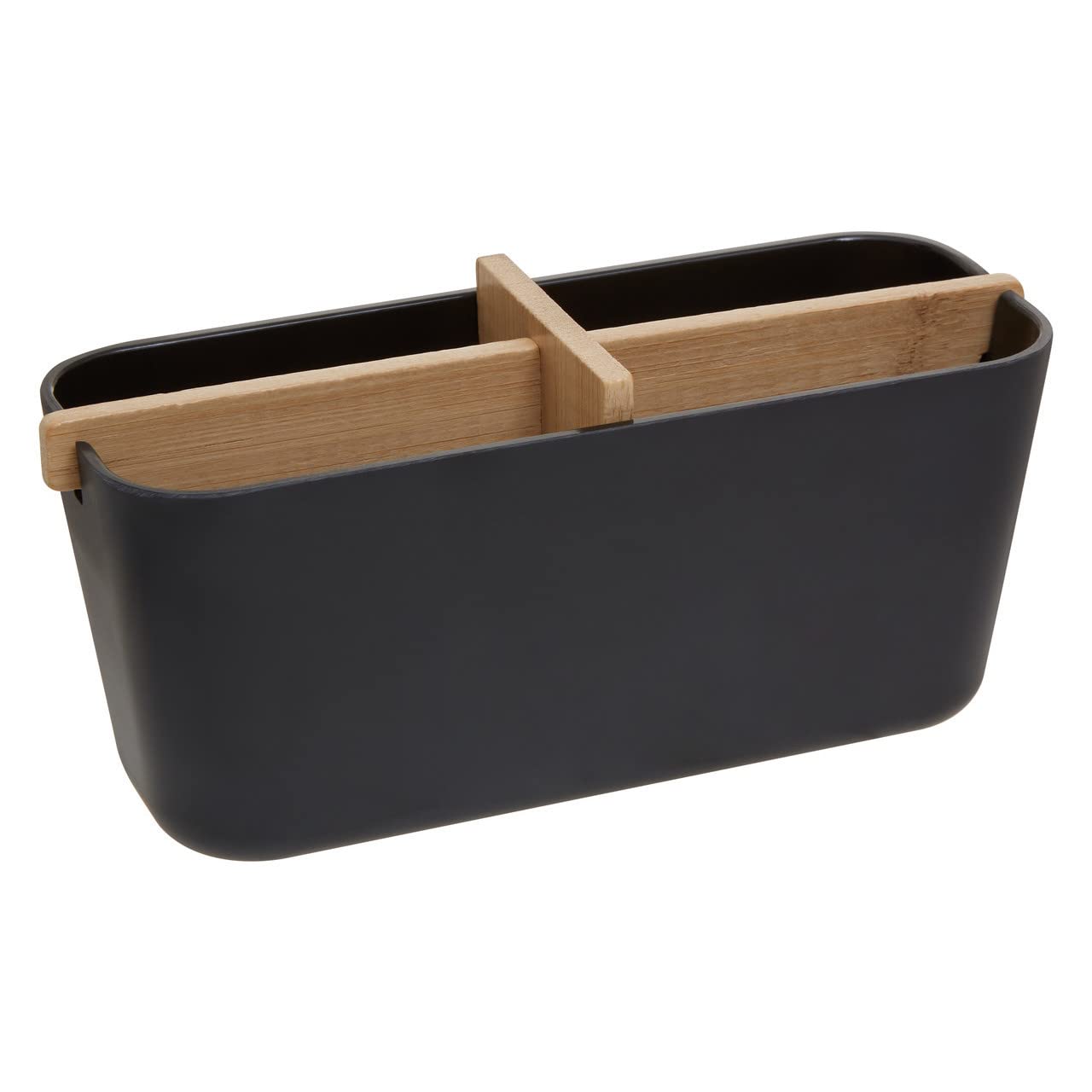Premier Housewares Shelf Organizer/Black Bathroom Organizer/Stylish Wooden Organizer W21 x D8 x H10cm.