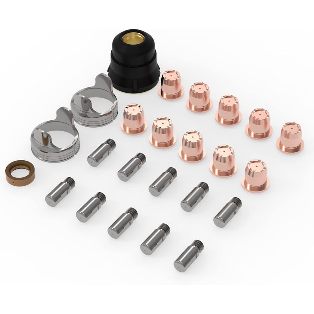 Udsknv[Ksl As Shown 24Pcs Ipt40 Plasma Cutting Torch Consumables Set For Cut-55Ds Pro/Cut-55Nhf/Cut-55Ds Nhf Plus/Cut-60Ds Pro