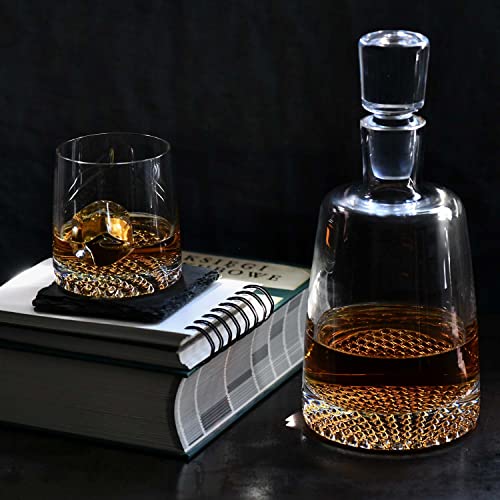 Image of KROSNO Whisky Set Decanter 32.1 oz & 6 x 10.1 oz Glasses, Fjord Collection