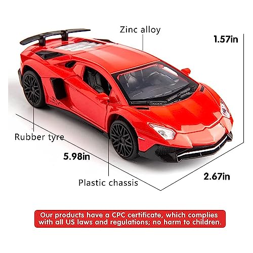 Image of Compatible for 1:32 Lamborghini LP750 Model Pull Back Car Toy car with Sound and Light for Kids Boy Girl, Metal Body, Door Opened - Multicolor