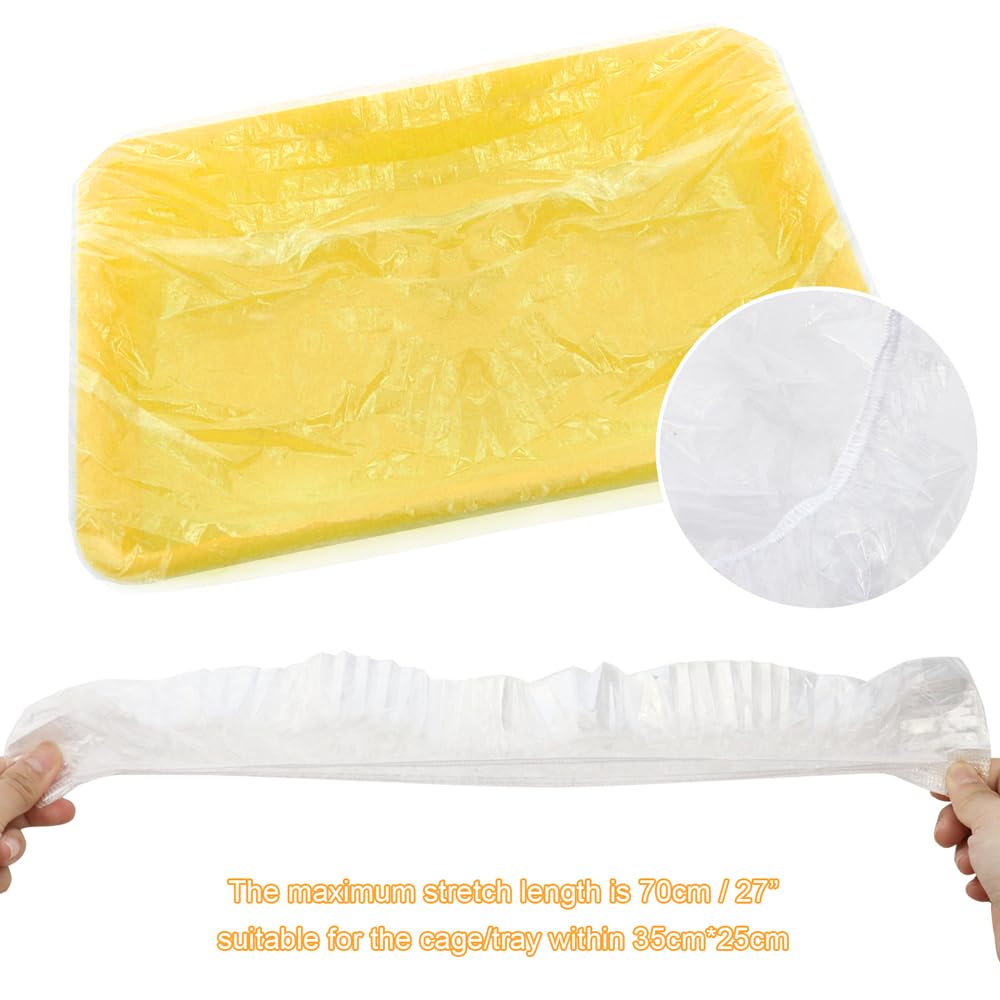 TCOTBE 40 bandejas desechables de plástico para mascotas, cubierta de papel higiénico, conejo, hámster, cubierta de película de inodoro para mascotas, forros de jaula para animales pequeños, forro