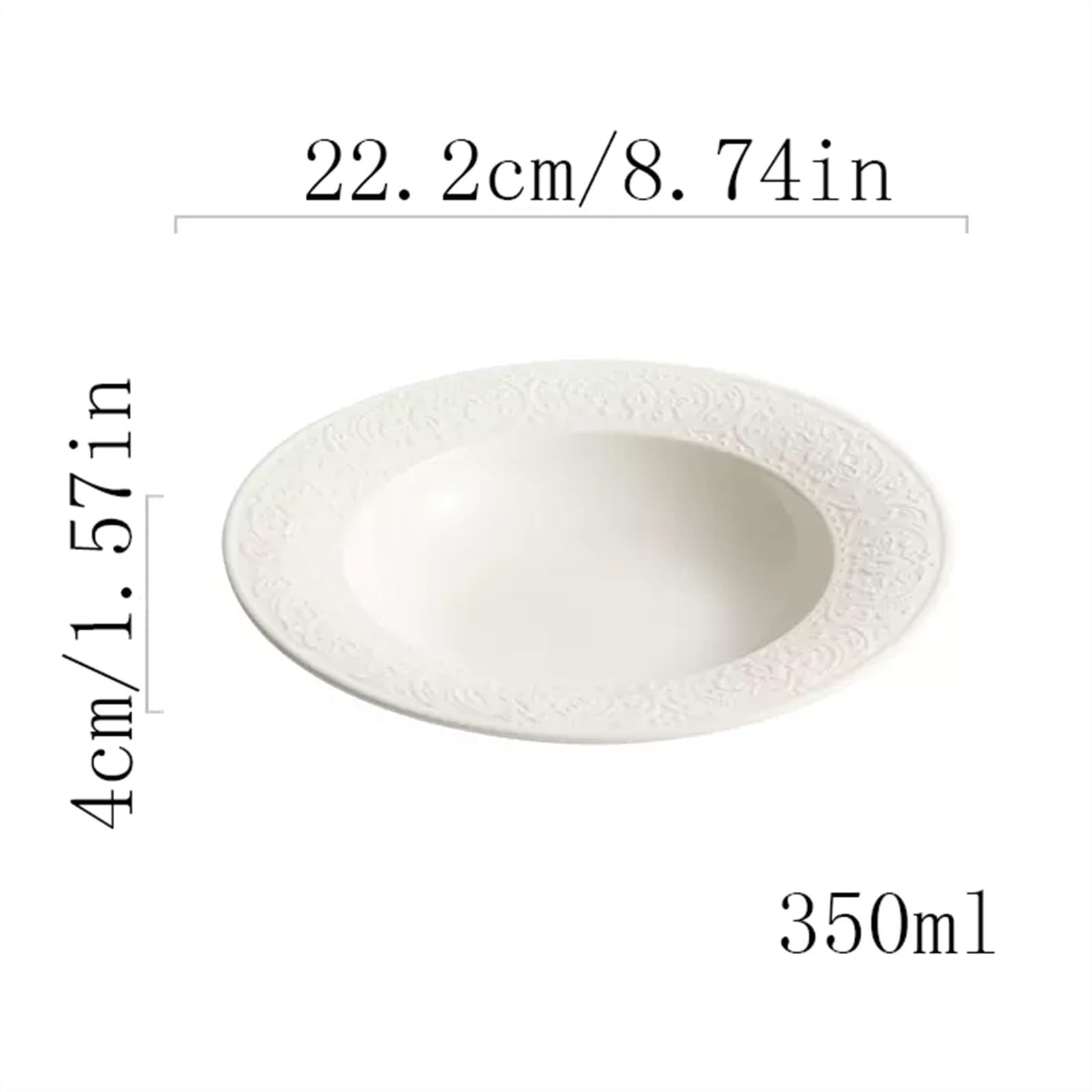 Talerze do jadalni biały ceramiczny talerz obiadowy domowy talerz na zupę okrągły głęboki talerz restauracja kawiarnia miska sałatkowa talerz deserowy talerz na przekąski talerz obiadowy (M)