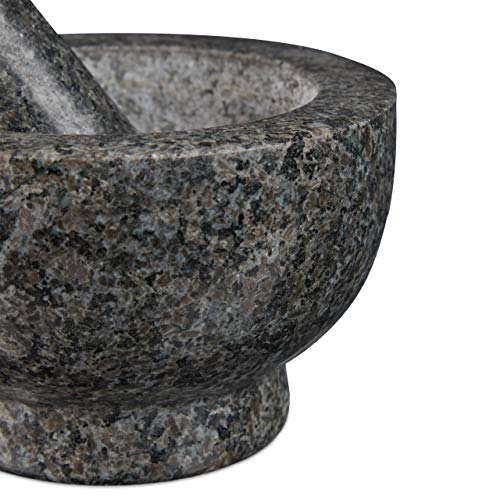 Mortero de granito robusto con acabado natural de alta densidad 7