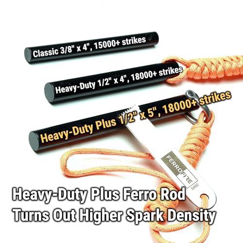 FS125 Heavy-Duty Plus Survival Fire Starter, 1/2" x 5" Ferro Rod - Image 2