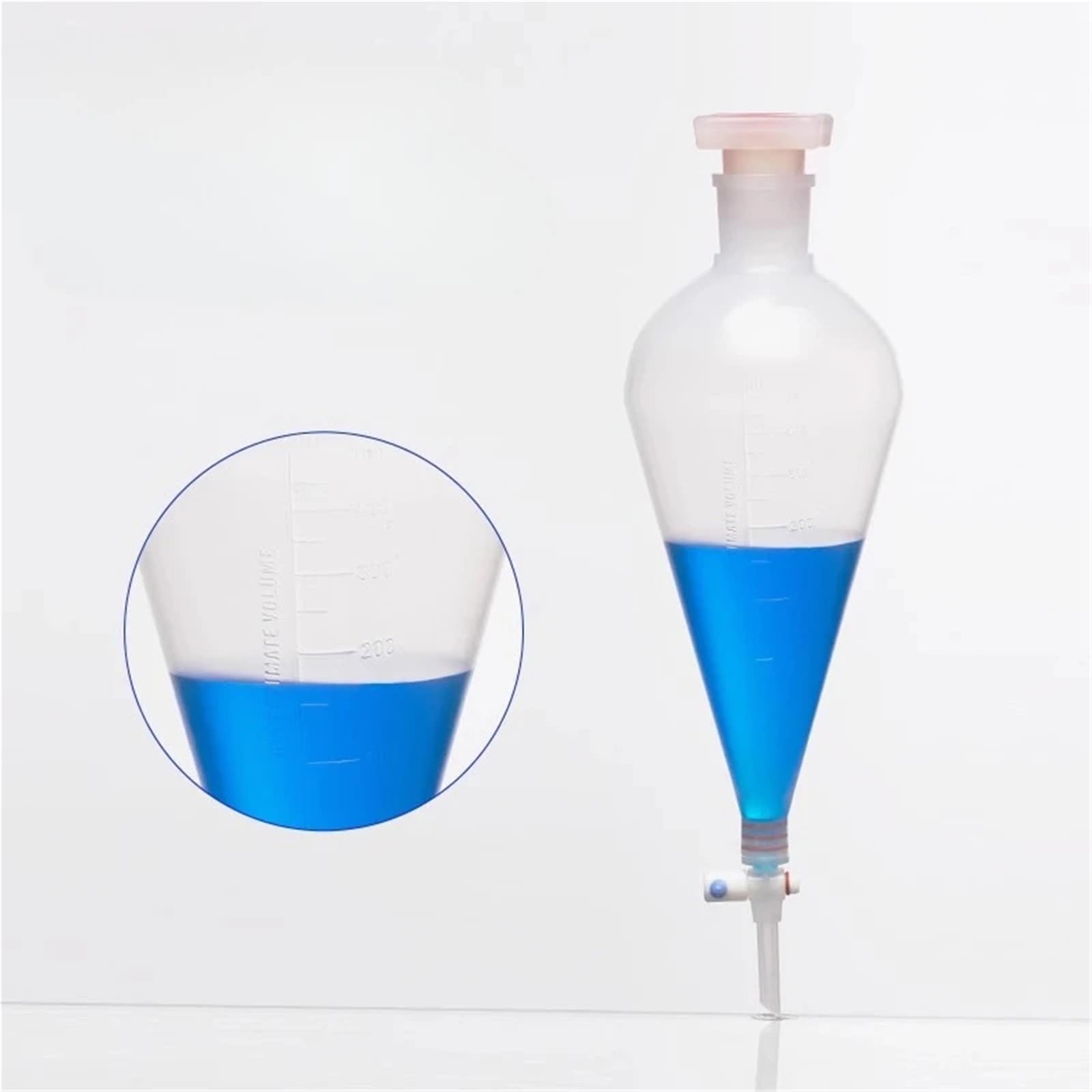 1pcs Lab 125ml/250ml/500ml/1000ml PP Dropping Funnel Plastic Separatory Funnel High Temperature Resistance Laboratory Supplies(500ml 1pc,Screw Cap)