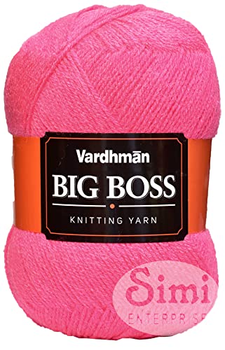 Image of VARD HMAN Bigboss Rose 200 GMS Wool Ball Hand Knitting Wool /Art Craft Soft Fingering Crochet Hook Yarn, Needle Knitting Yarn Thread Dyed-T Art-AAD