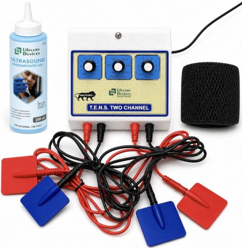Image of Mini Tens 2 Channel Tens Machine for Physiotherapy Nerve Stimulator Physiotherapy Electrotherapy for Pain Relief