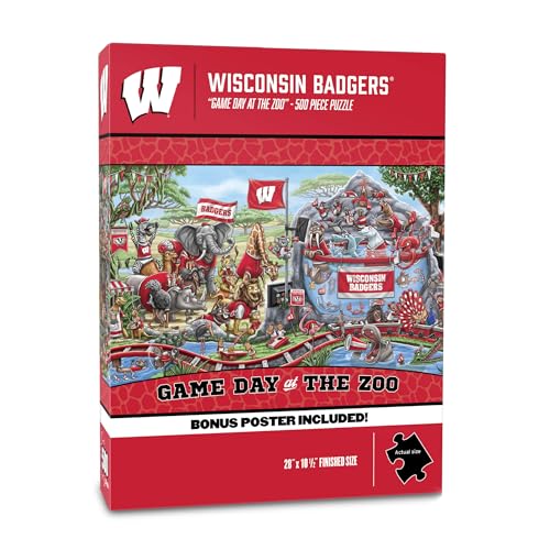Image of YouTheFan NCAA Wisconsin Badgers inchGame Day At The Zoo inch 500 Puzzle