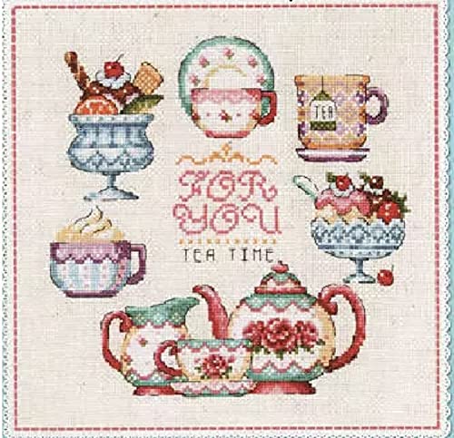 Amazon | クロスステッチ 刺繍キット S54-933ティータイム 14CT 白